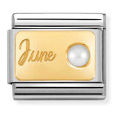 Nomination Composable Classic Link 030519/06 June White Pearl in 18K Gold